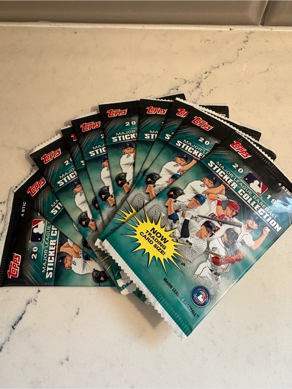 Topps Teal and Black Major League Sticker Collection Pack 10 packs